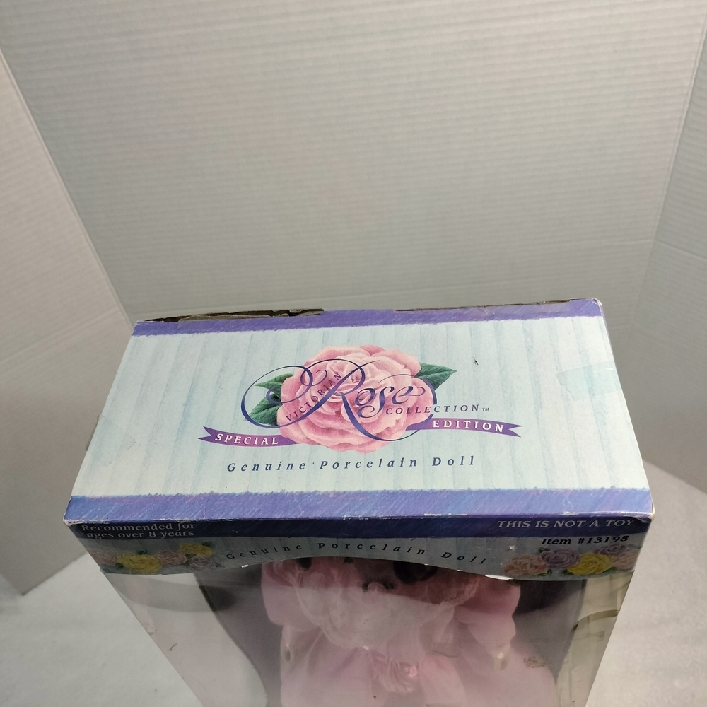Victoria Rose Collection Edition Elegant Porcelain Doll in Pink Dress - Picture 3 of 3